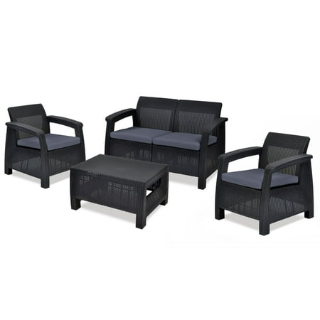 keter corfu 4 piece set conversation set keter corfu 4piece allweather resin outdoor patio seating furniture set with cushions keter corfu 4 piece set conversation set keter corfu 4piece allweather resin outdoor patio seating furniture set with cushions